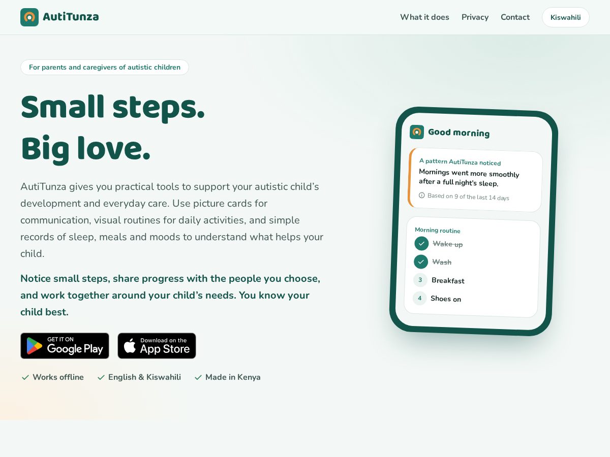 Landing-page snapshot of autitunza.com