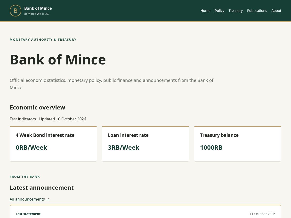 Landing-page snapshot of bankofmince.com