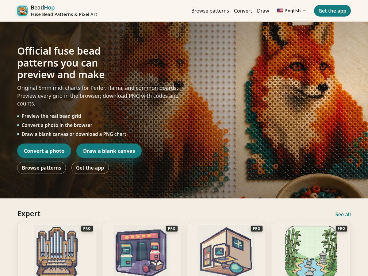 Landing-page snapshot of beadhop.com