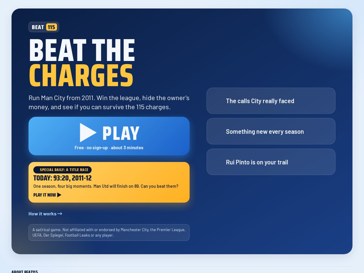 Landing-page snapshot of beat115.com