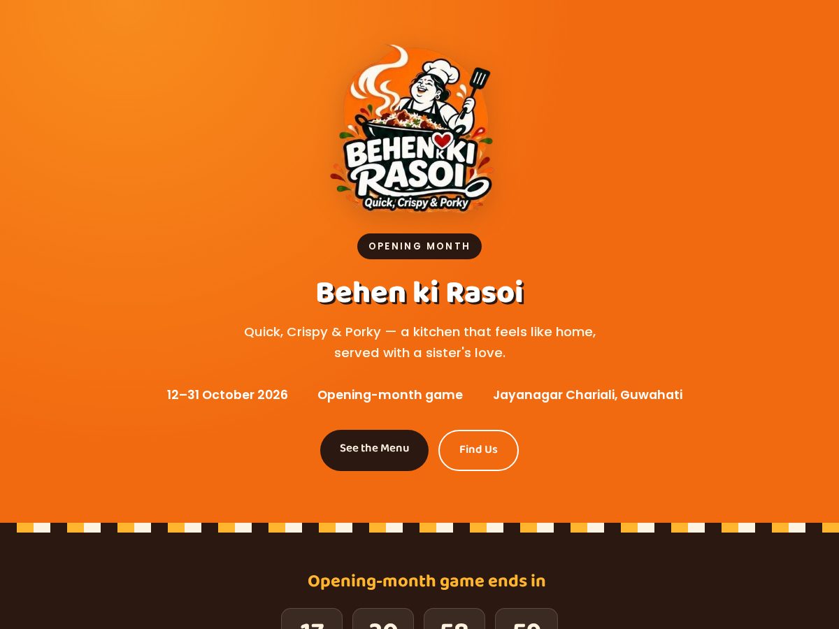 Landing-page snapshot of behenkirasoi.com