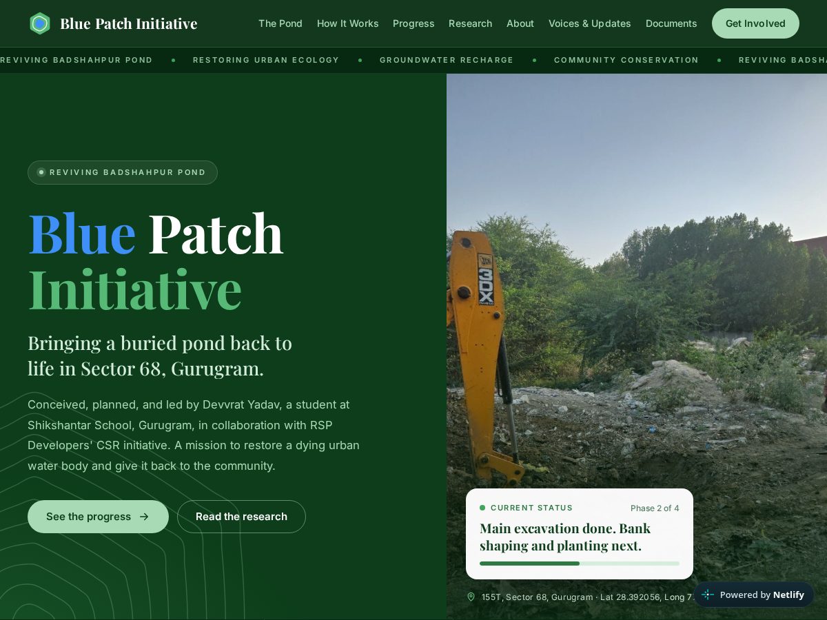 Landing-page snapshot of bluepatchinitiative.com