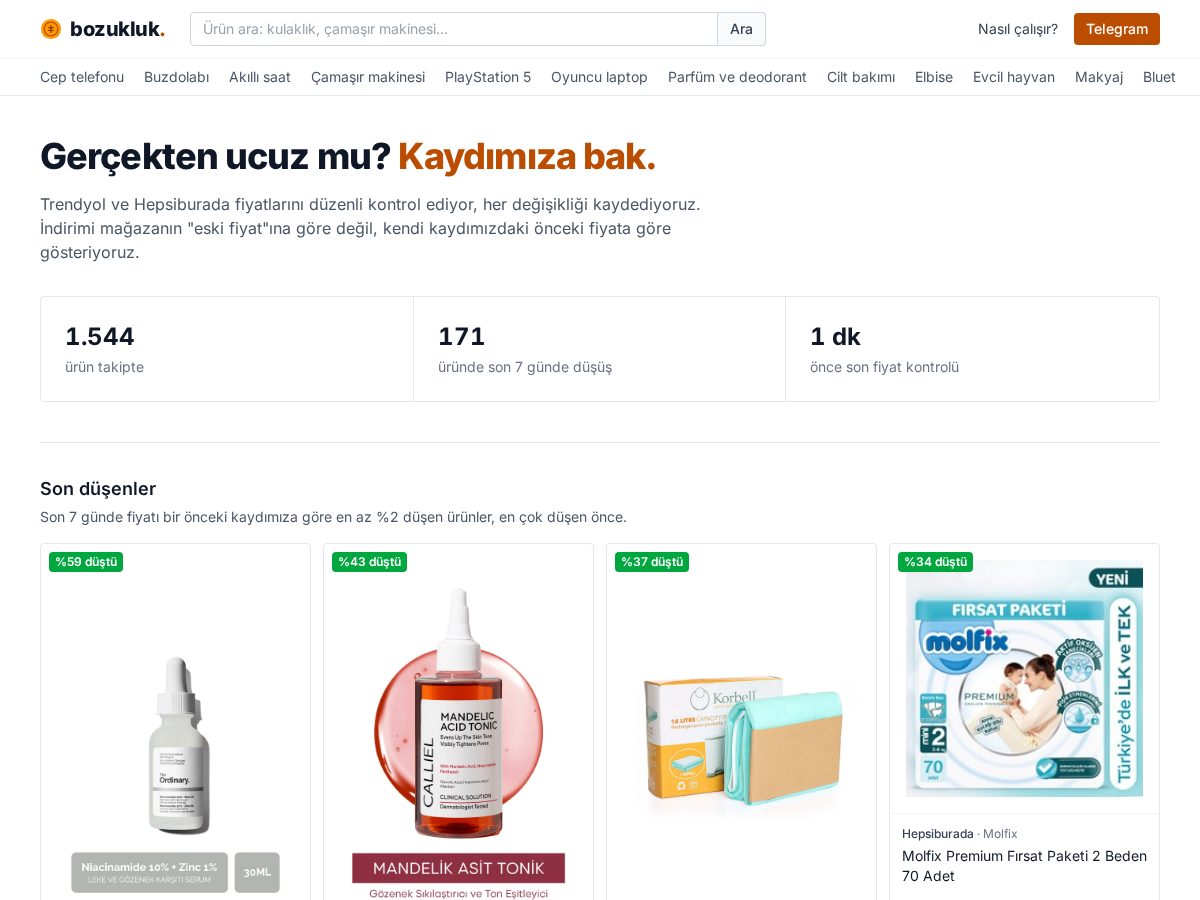 Landing-page snapshot of bozukluk.com