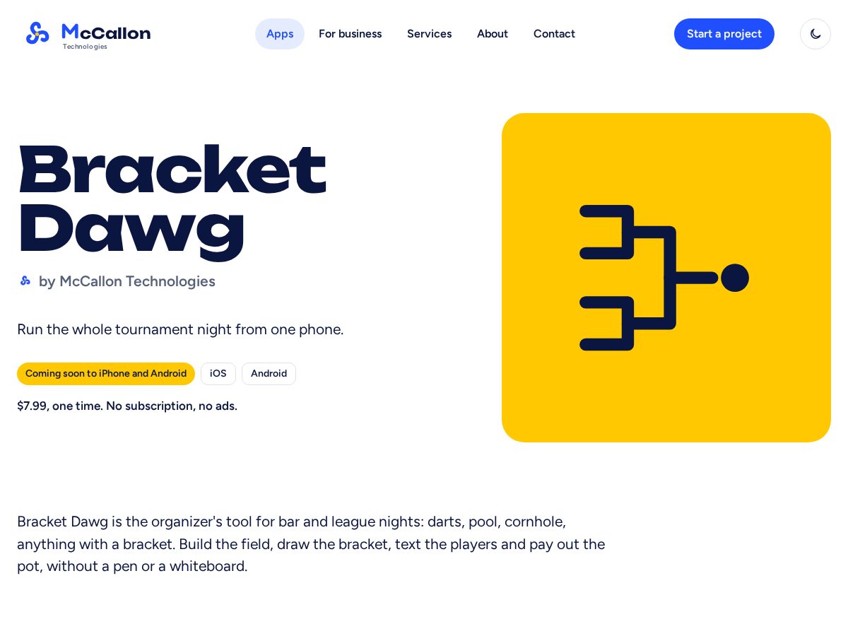 Landing-page snapshot of bracketdawg.com