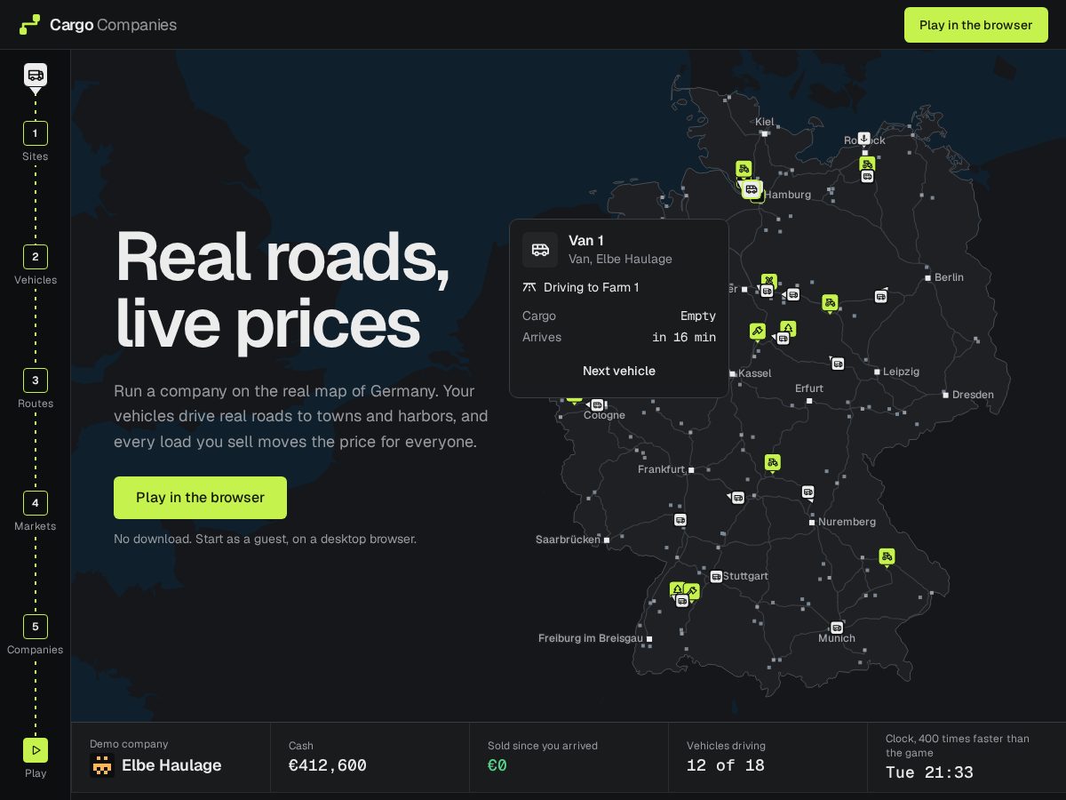 Landing-page snapshot of cargo-companies.com