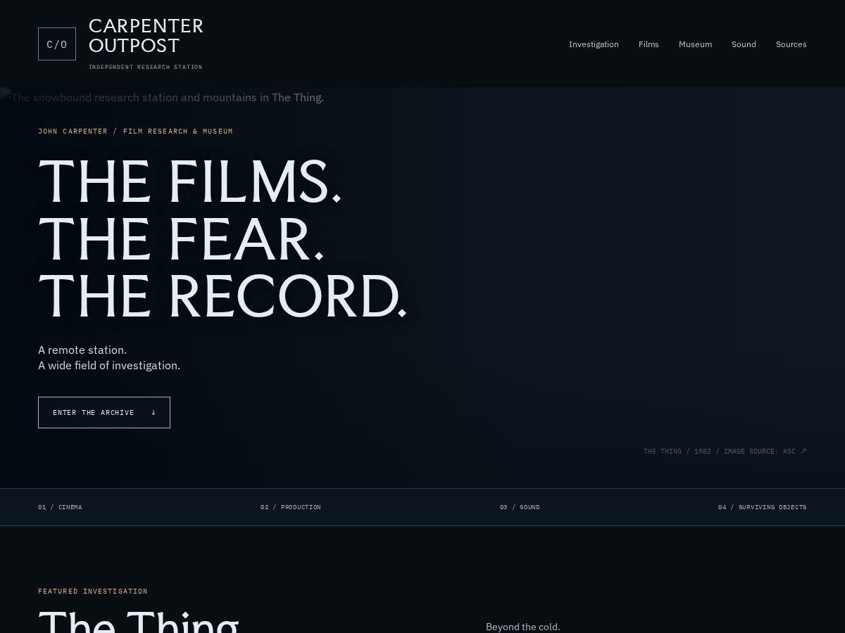 Landing-page snapshot of carpenteroutpost.com