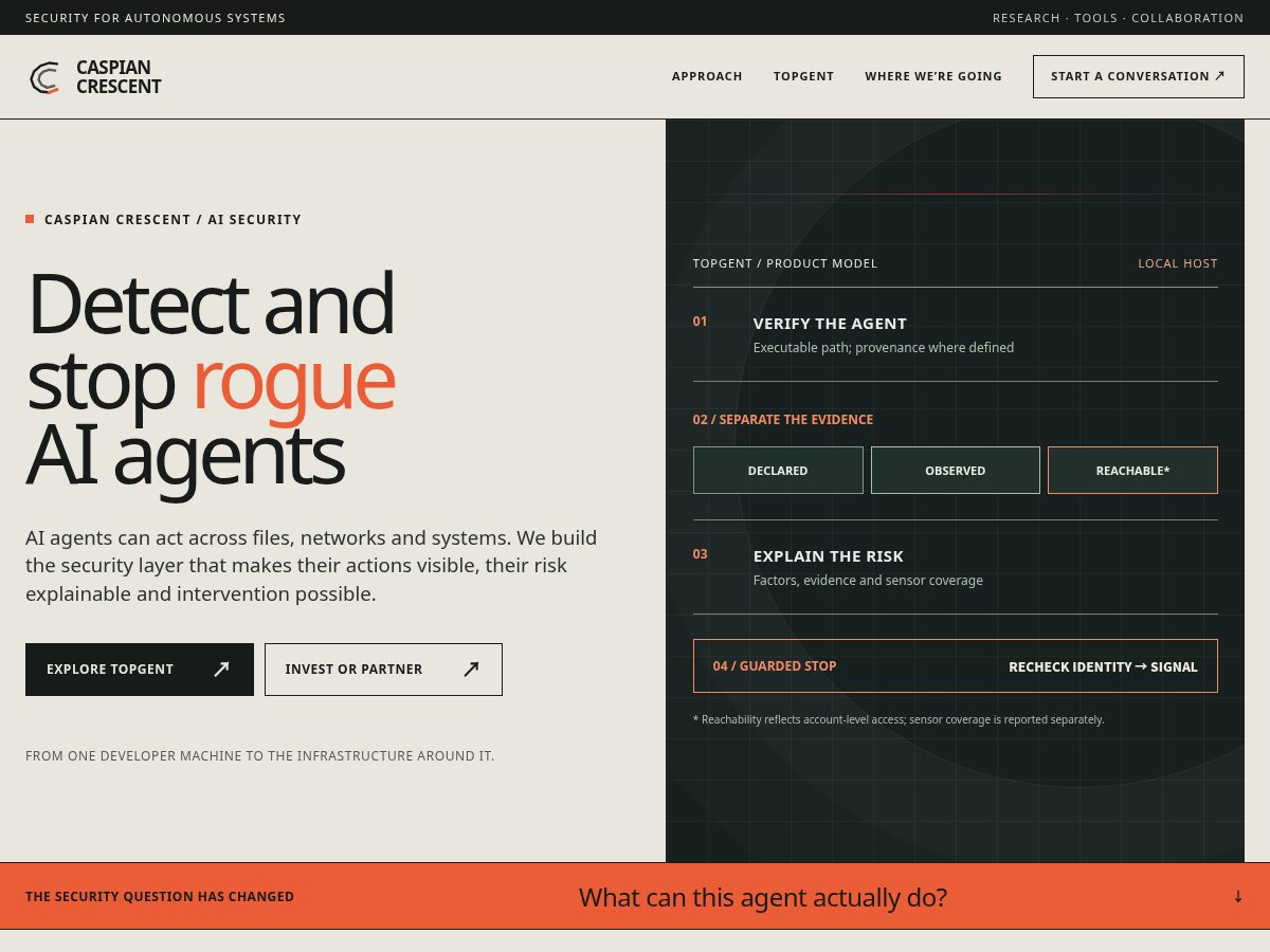 Landing-page snapshot of caspiancrescent.com