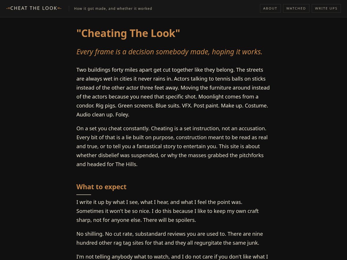 Landing-page snapshot of cheatthelook.com