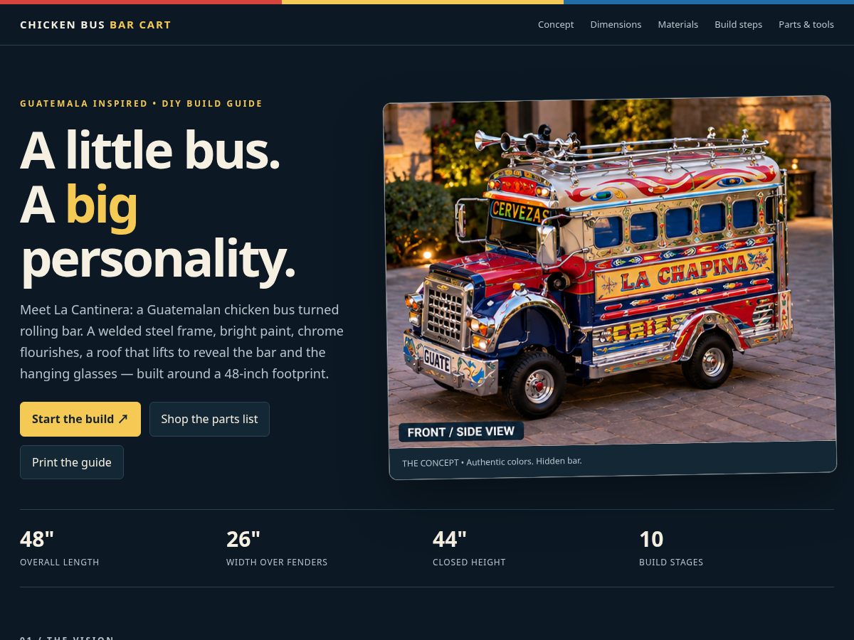 Landing-page snapshot of chickenbusbarcart.com