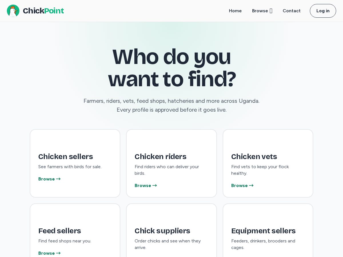 Landing-page snapshot of chickpoint.site
