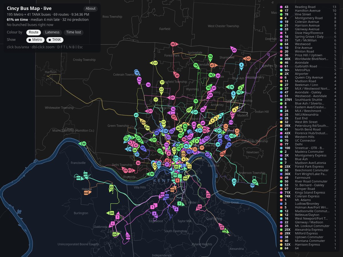 Landing-page snapshot of cincybusmap.com