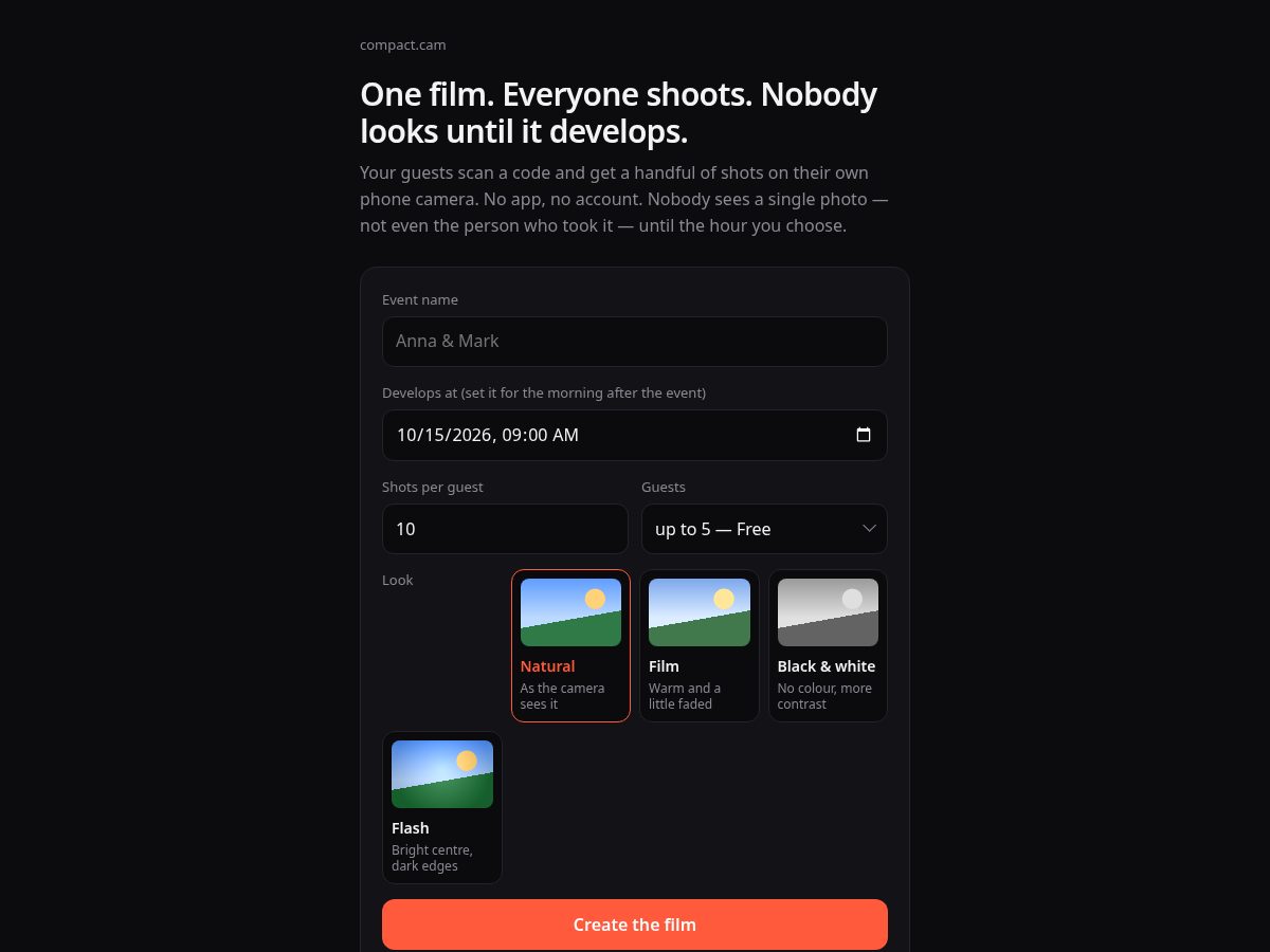 Landing-page snapshot of compact.cam