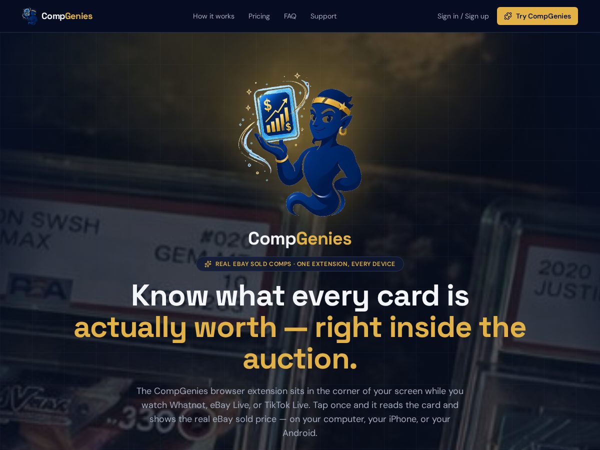 Landing-page snapshot of compgenies.com