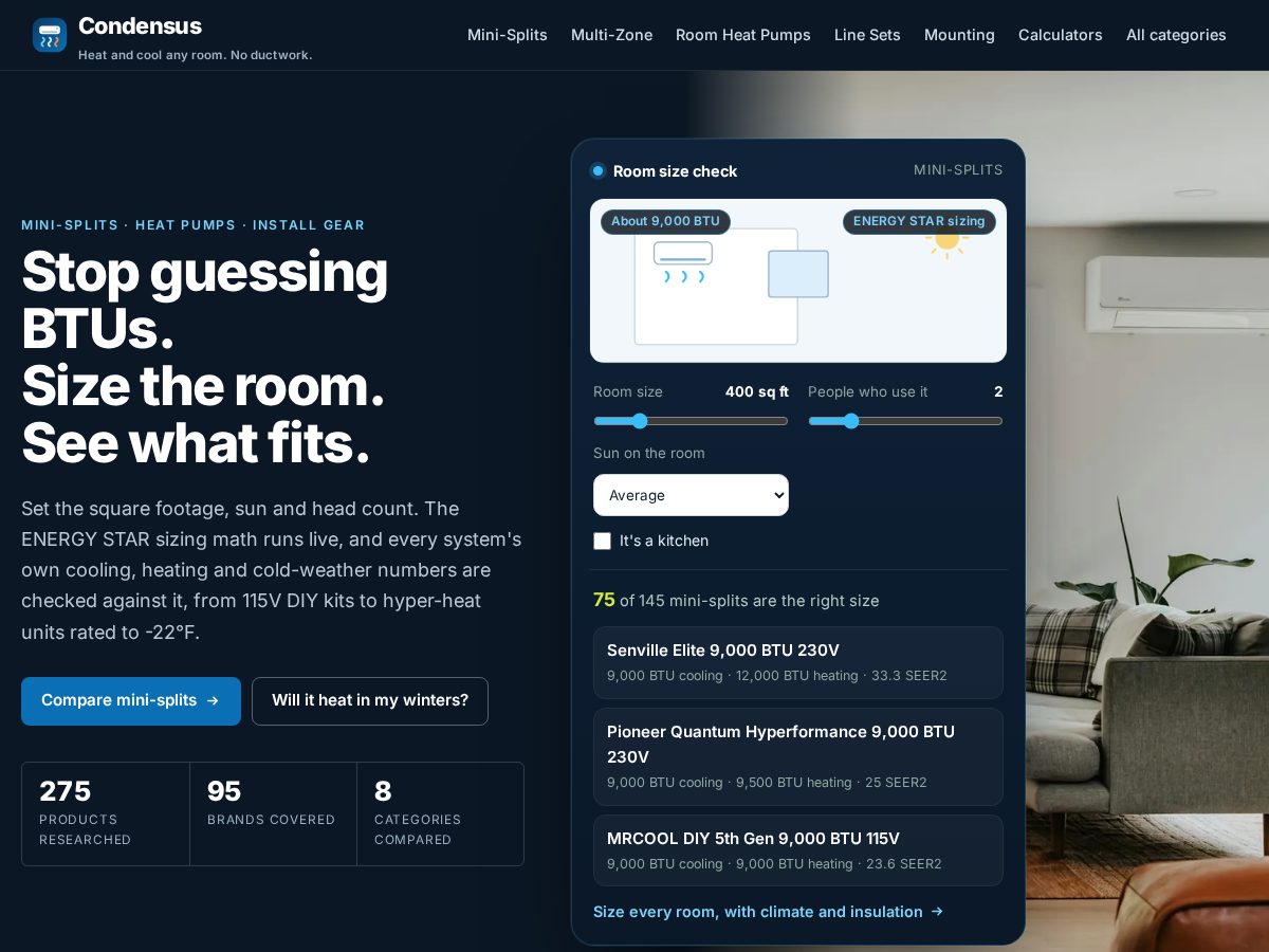 Landing-page snapshot of condensus.com