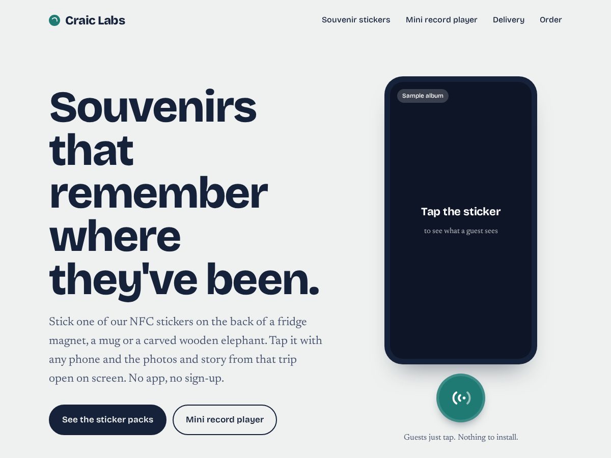 Landing-page snapshot of craiclabs.com