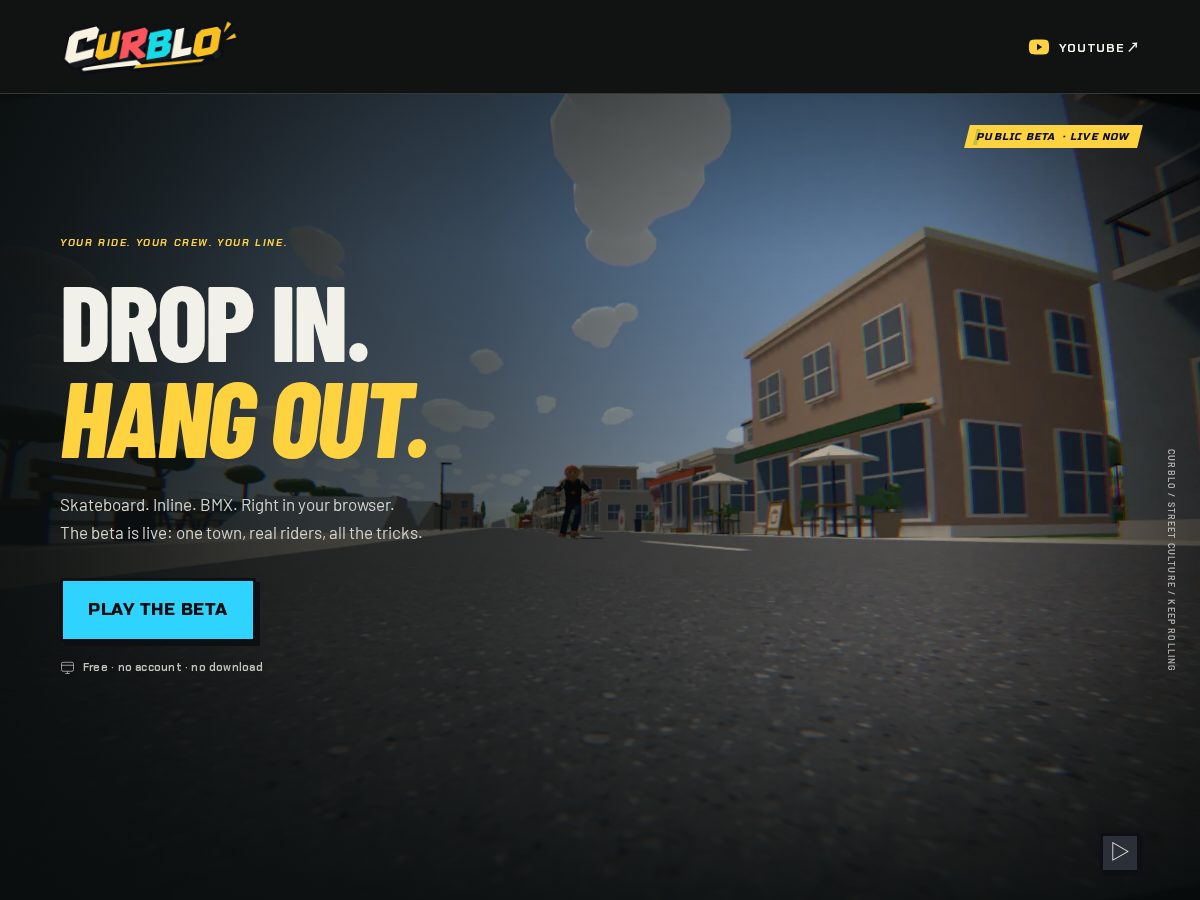 Landing-page snapshot of curblo.rocks