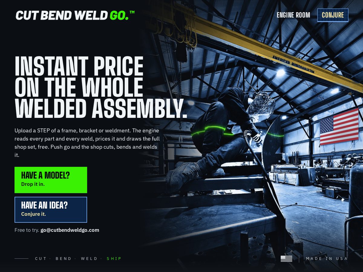 Landing-page snapshot of cutbendweldgo.com