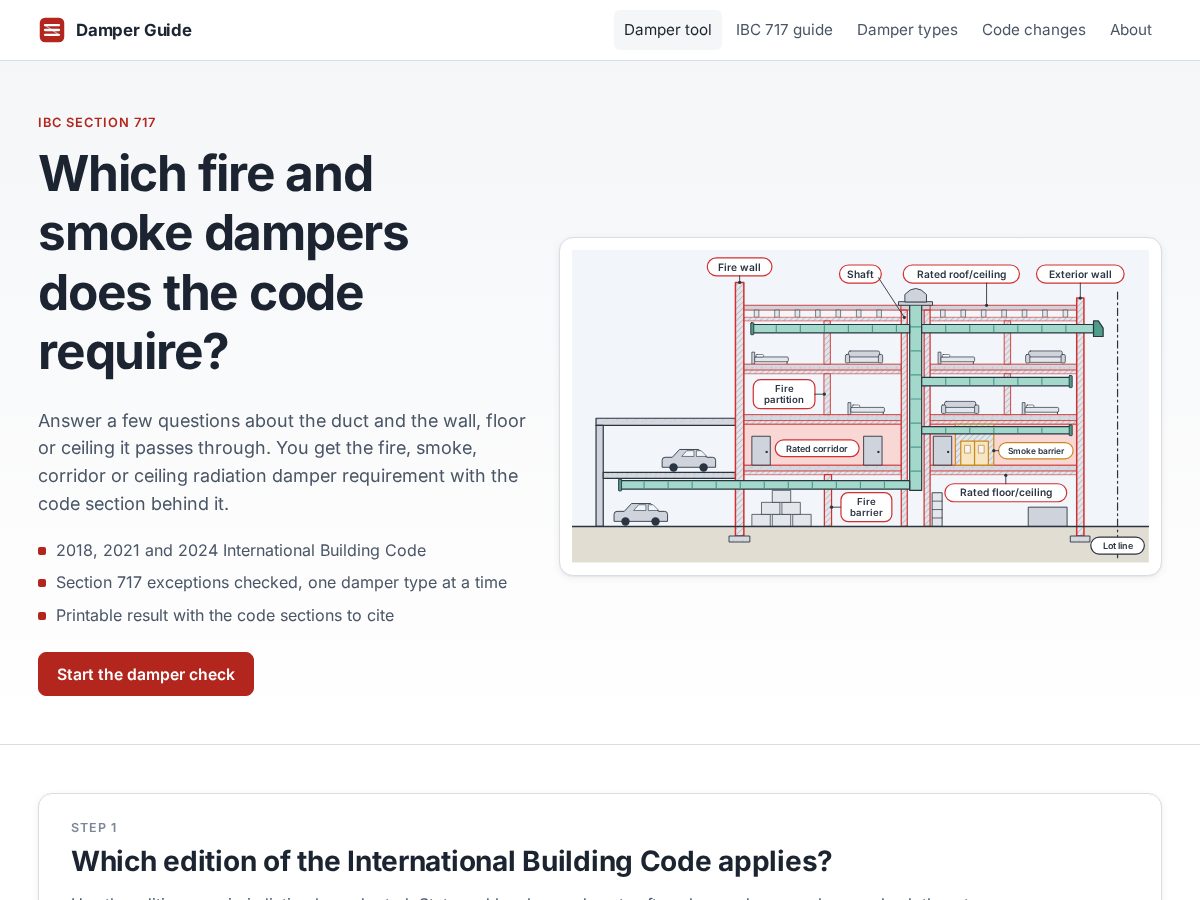 Landing-page snapshot of damperguide.com