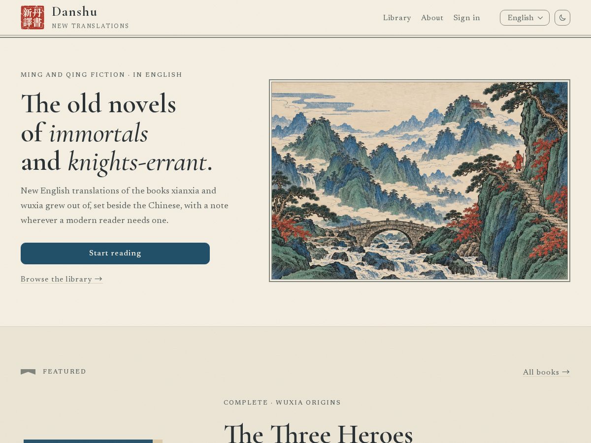 Landing-page snapshot of danshubooks.com