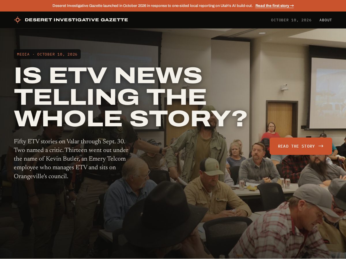 Landing-page snapshot of deseretdig.com