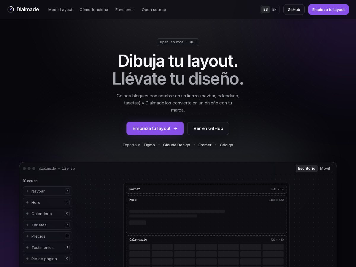 Landing-page snapshot of dialmade.com