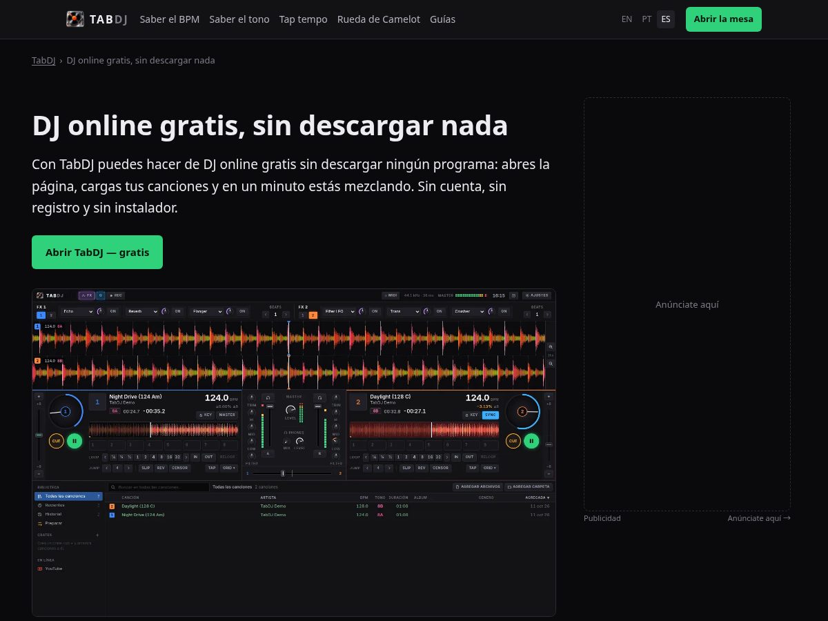Landing-page snapshot of djonlinegratis.com