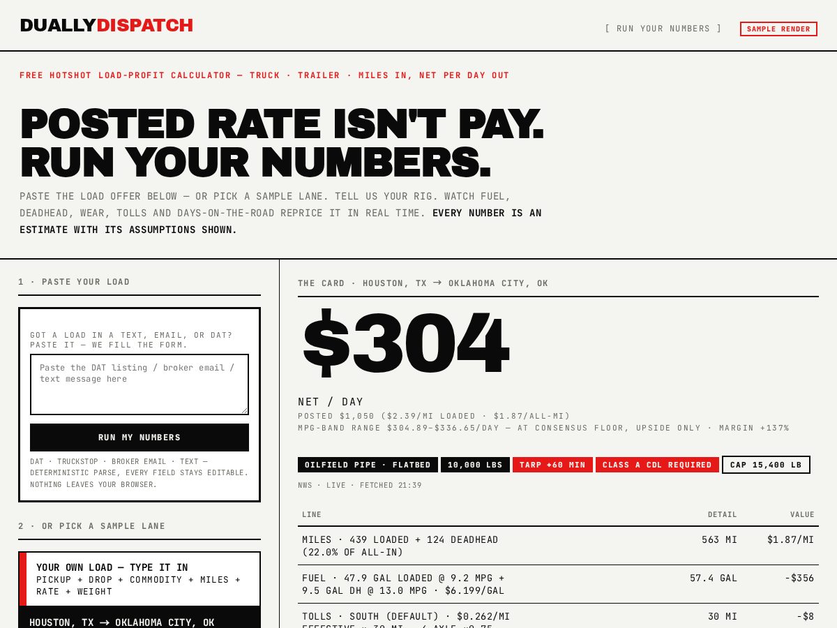 Landing-page snapshot of duallydispatch.com