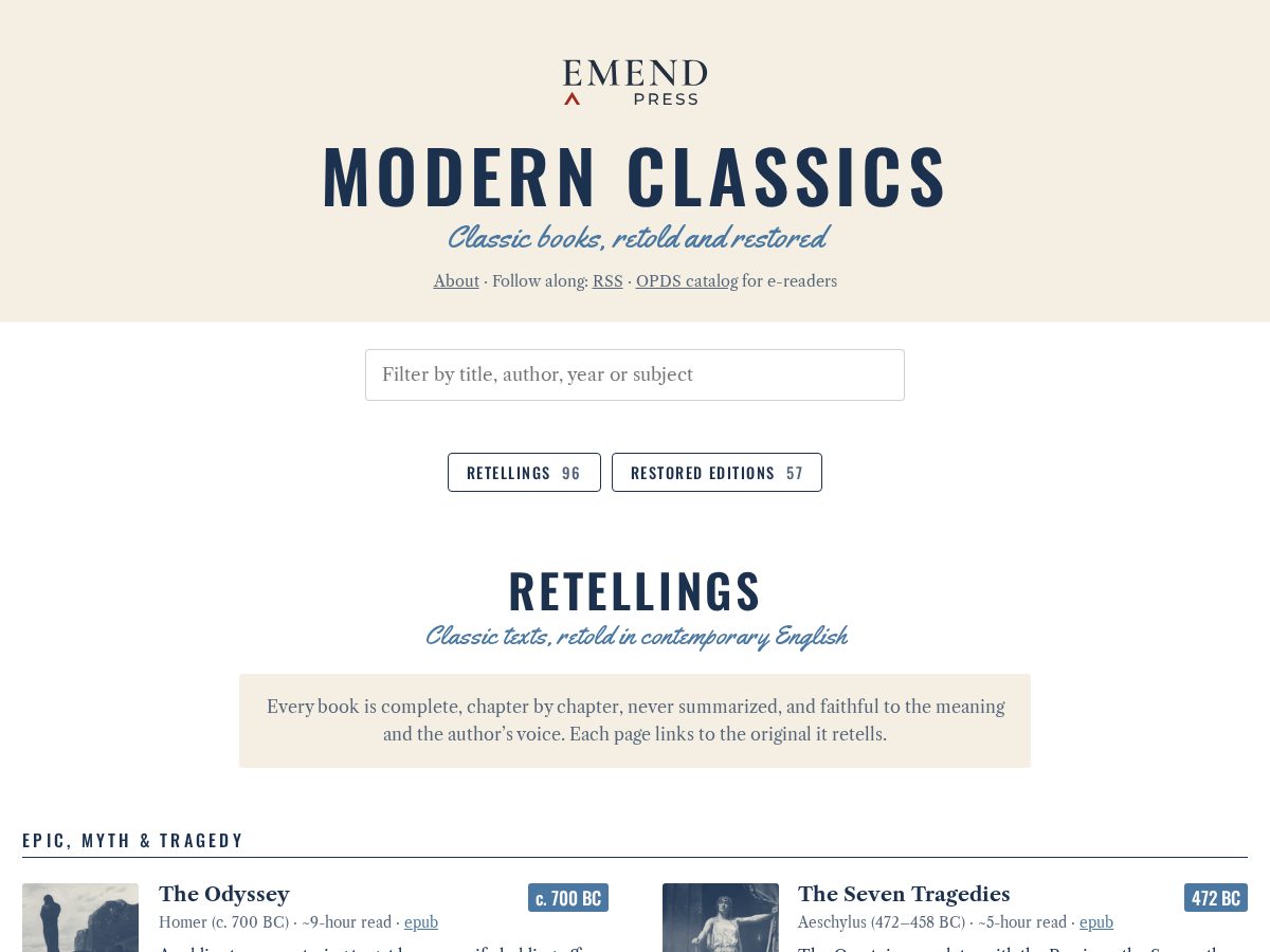 Landing-page snapshot of emendpress.com