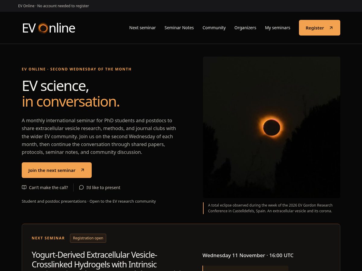 Landing-page snapshot of evonline.org