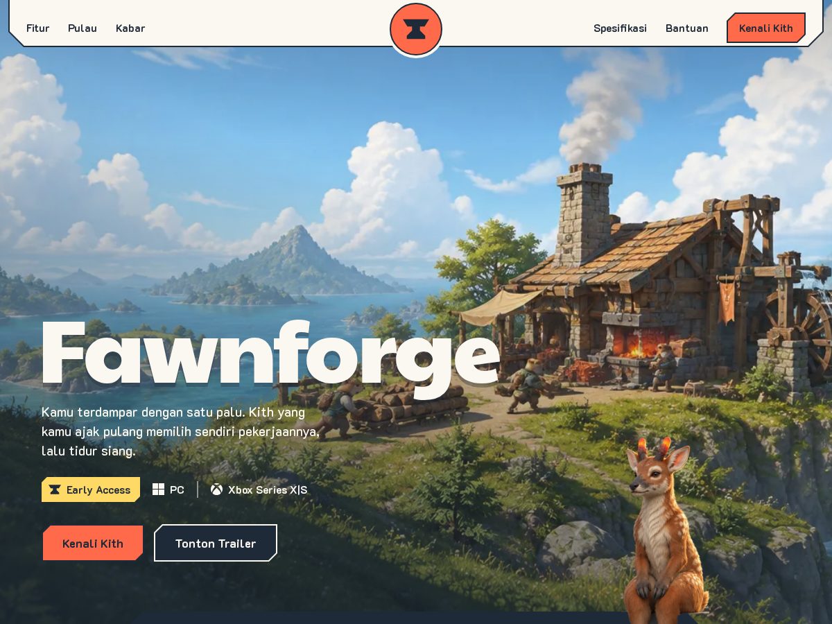 Landing-page snapshot of fawnforge.com