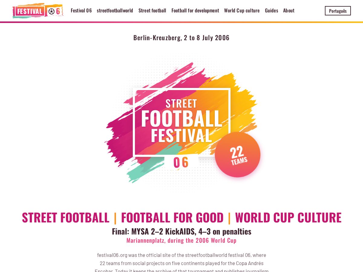 Landing-page snapshot of festival06.org