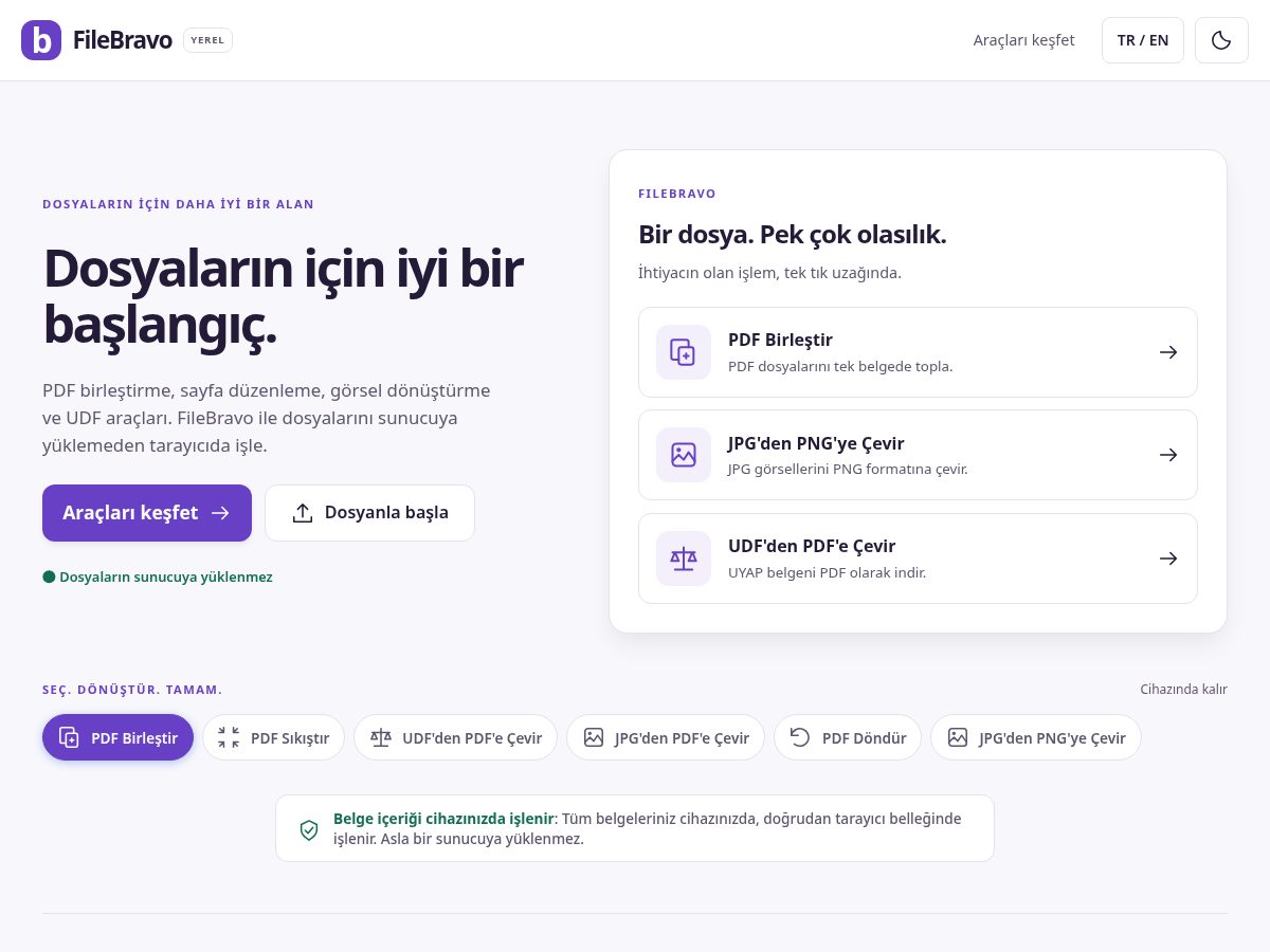 Landing-page snapshot of filebravo.com