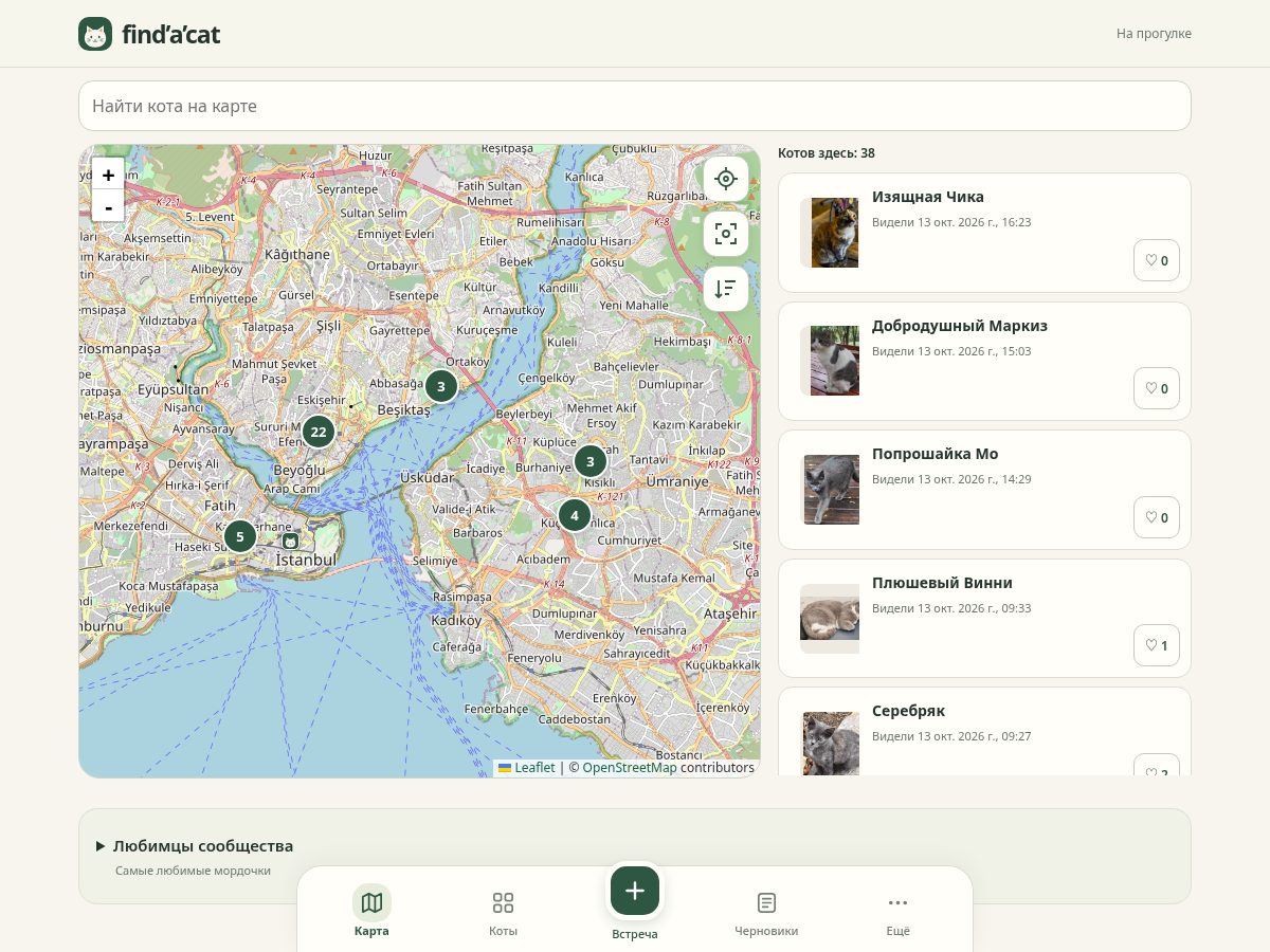 Landing-page snapshot of findacat.site