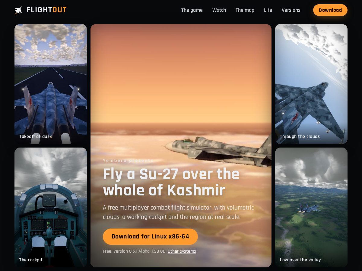 Landing-page snapshot of flightout.app