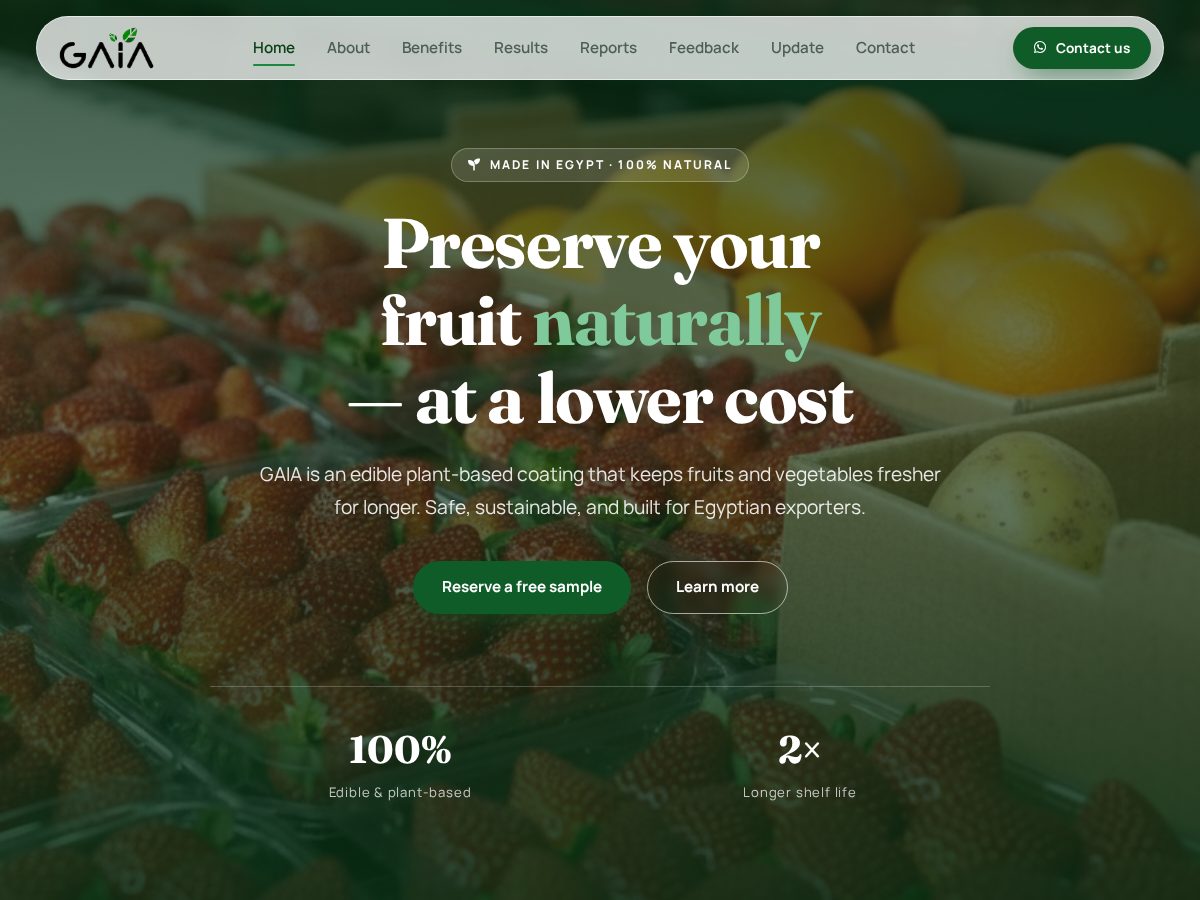 Landing-page snapshot of gaiaforbiosolutions.com