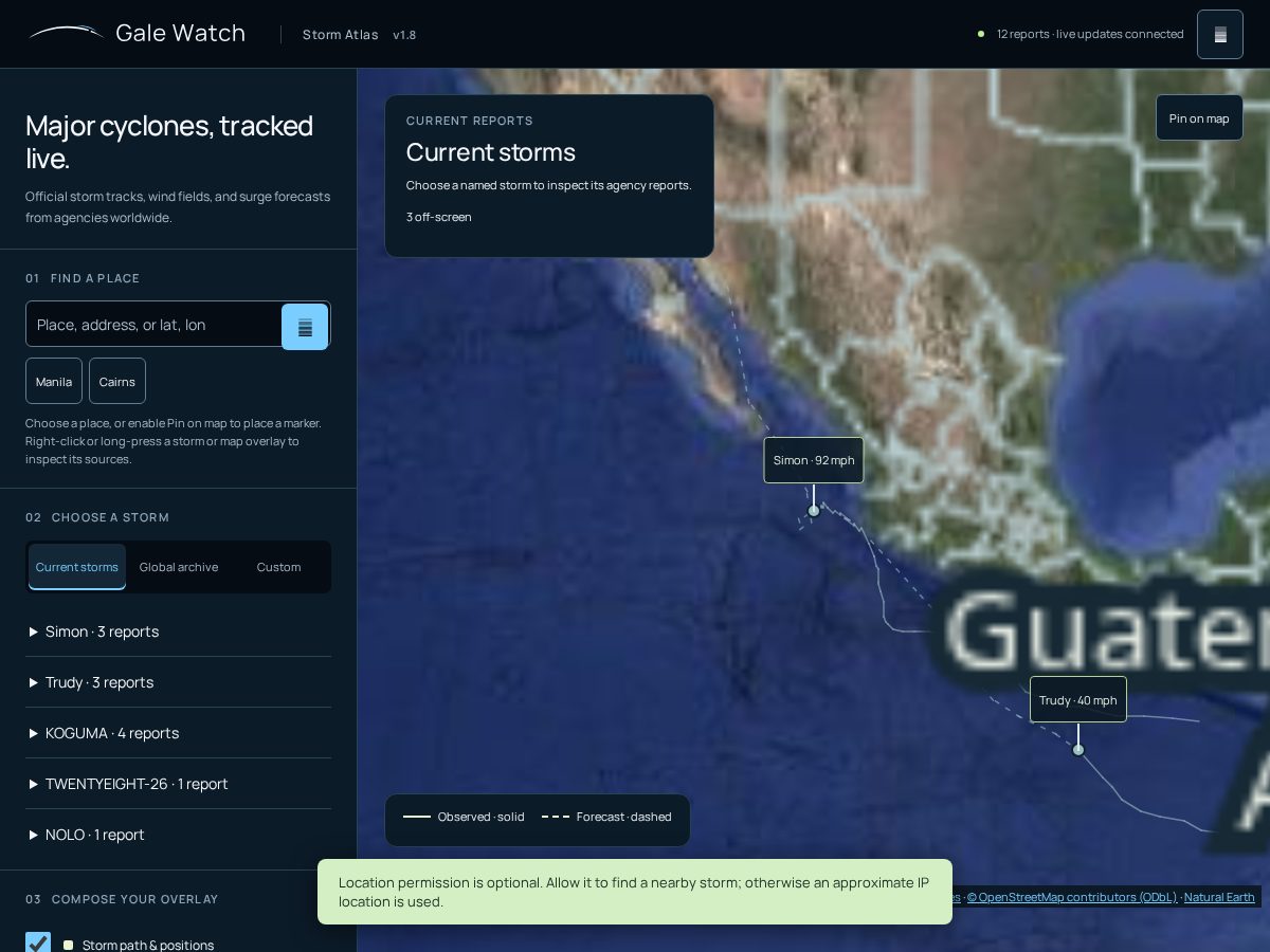Landing-page snapshot of gale.watch
