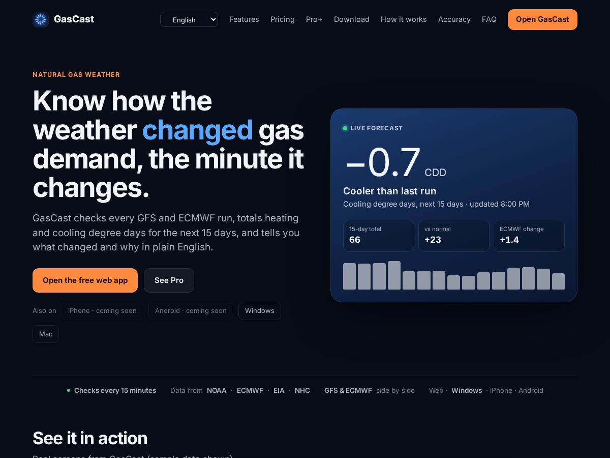 Landing-page snapshot of gascastapp.com