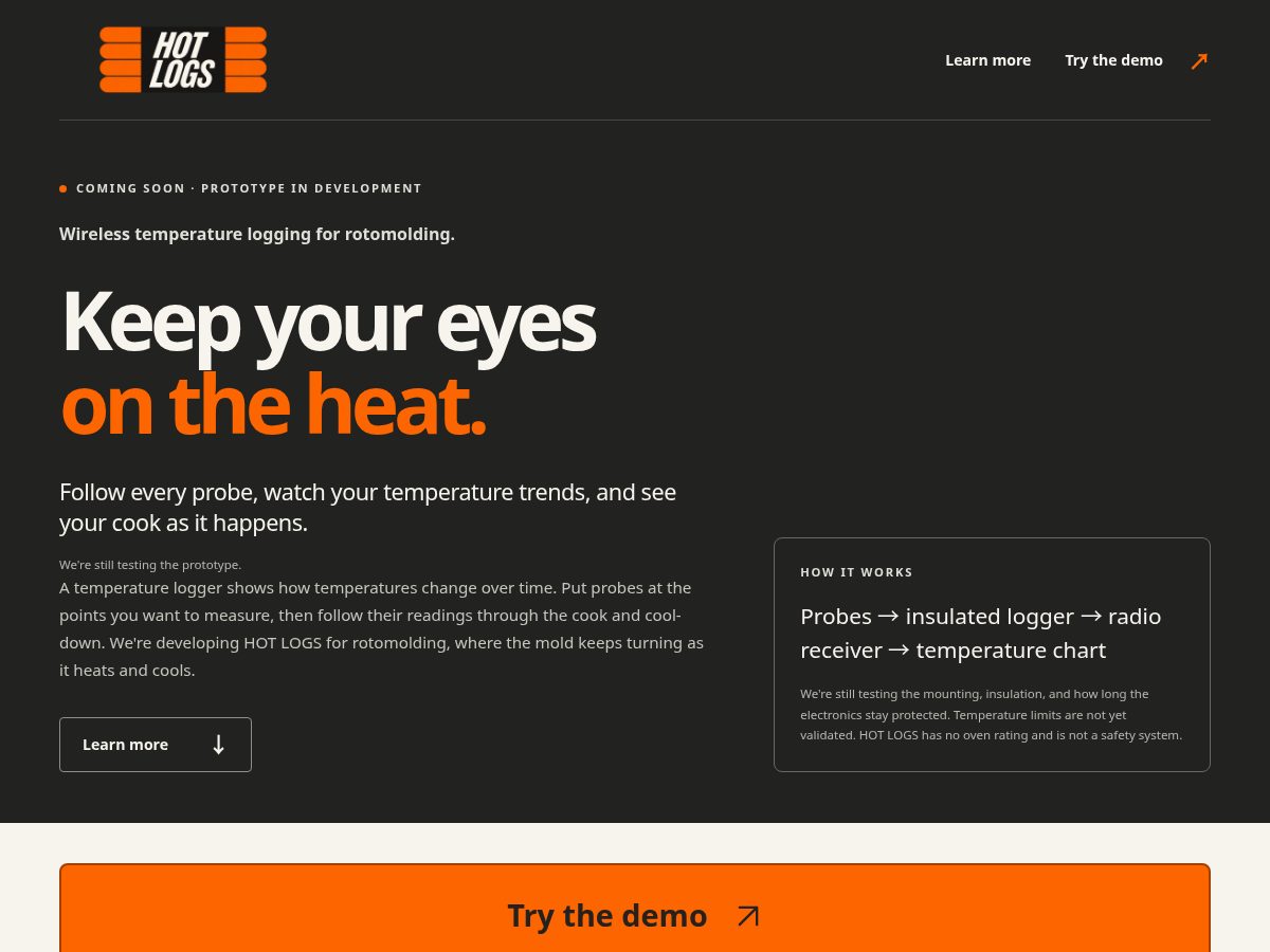 Landing-page snapshot of gethotlogs.com