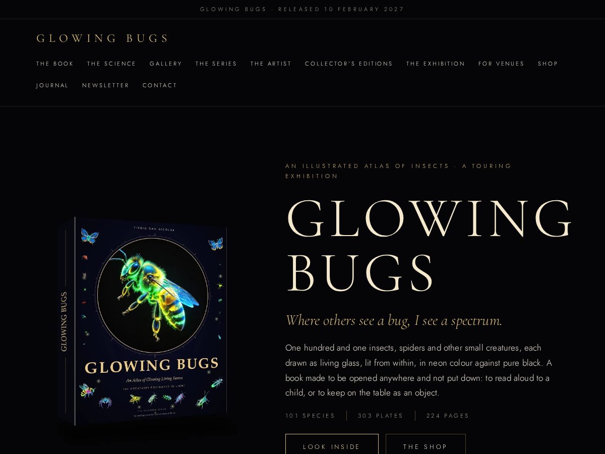 Landing-page snapshot of glowingbugs.com