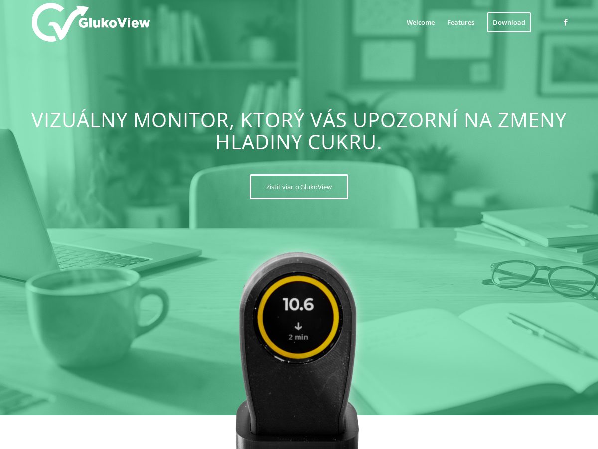 Landing-page snapshot of glukoview.com