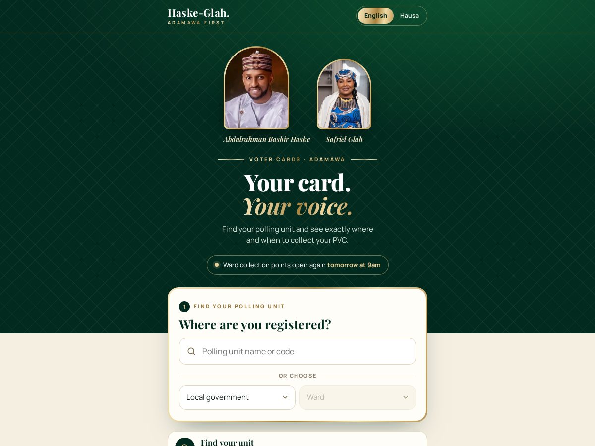 Landing-page snapshot of haskeglah.com