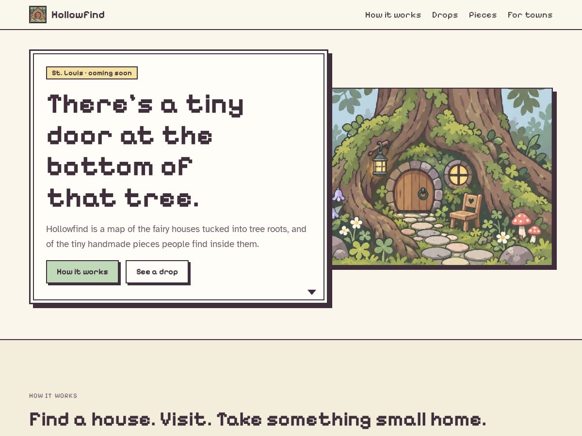 Landing-page snapshot of hollowfind.com