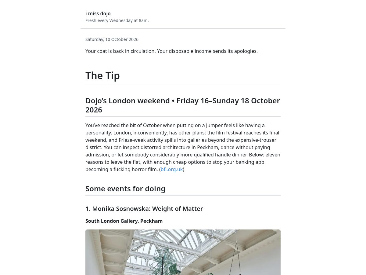 Landing-page snapshot of imissdojo.com
