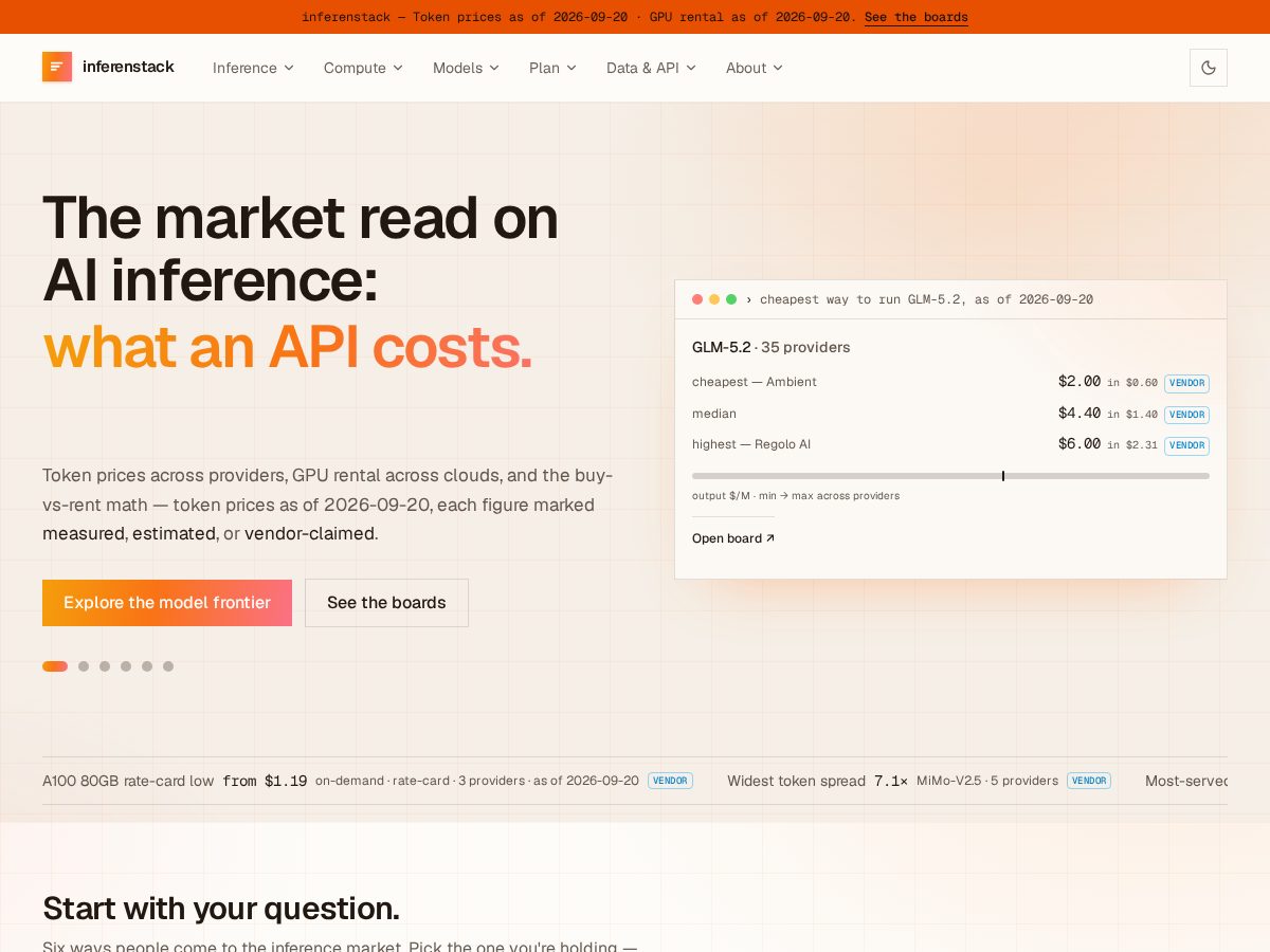 Landing-page snapshot of inferenstack.com