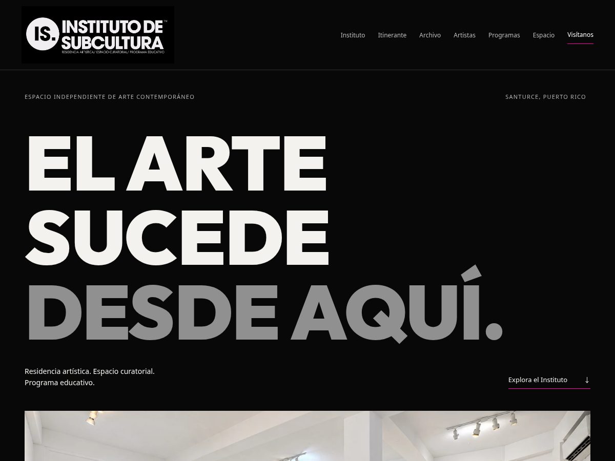 Landing-page snapshot of institutodesubcultura.com
