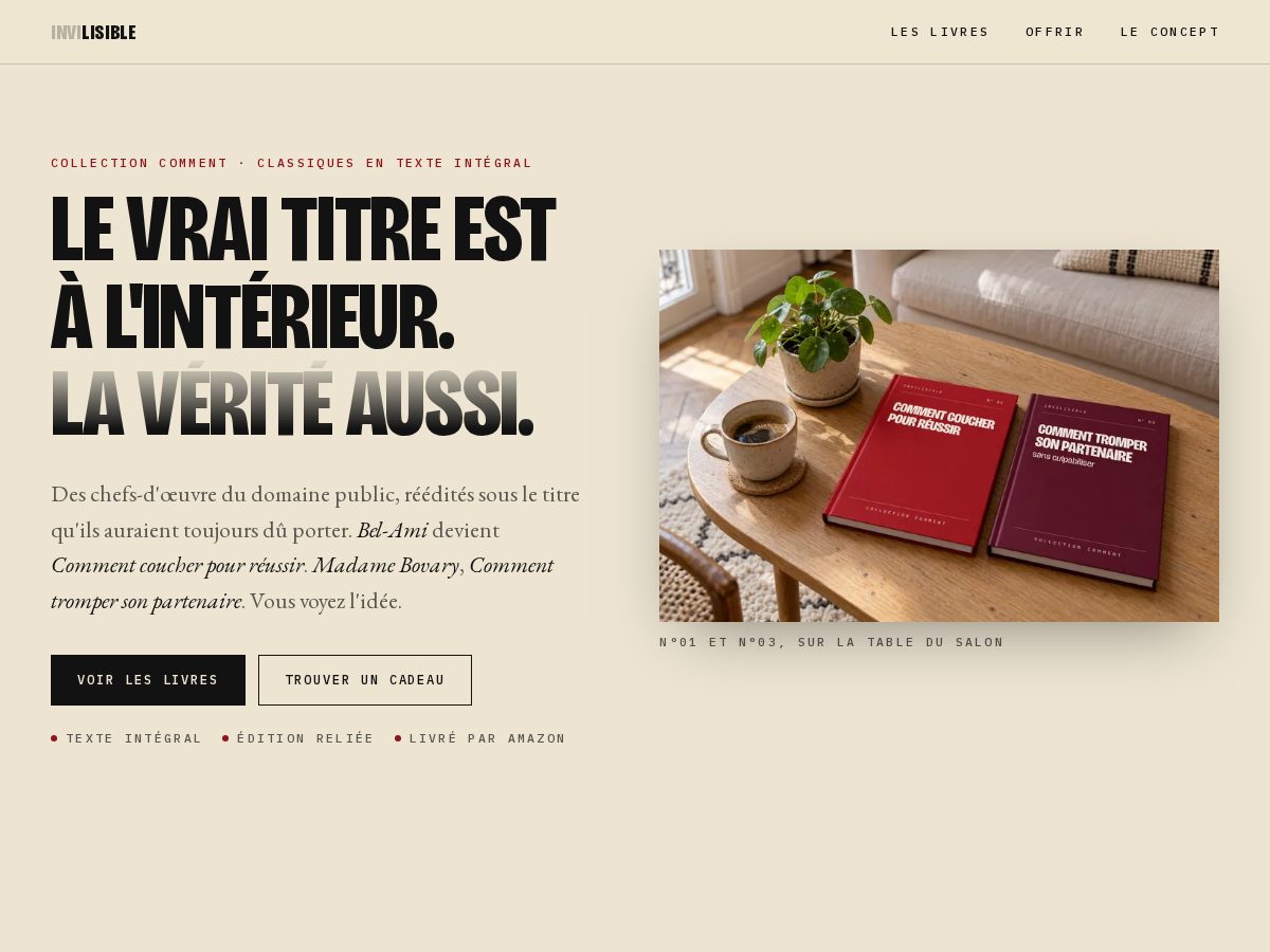 Landing-page snapshot of invilisible.com