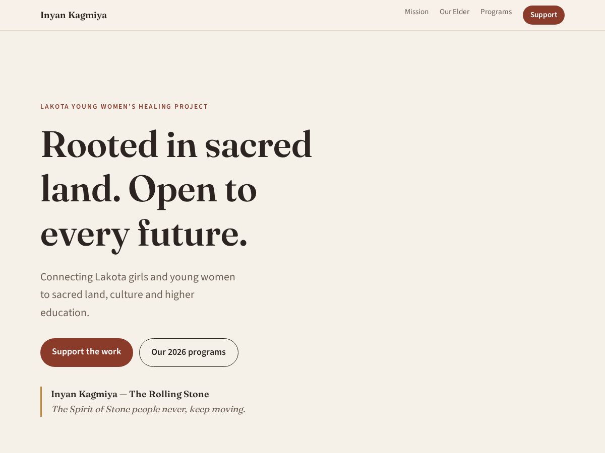 Landing-page snapshot of inyankagmiya.org