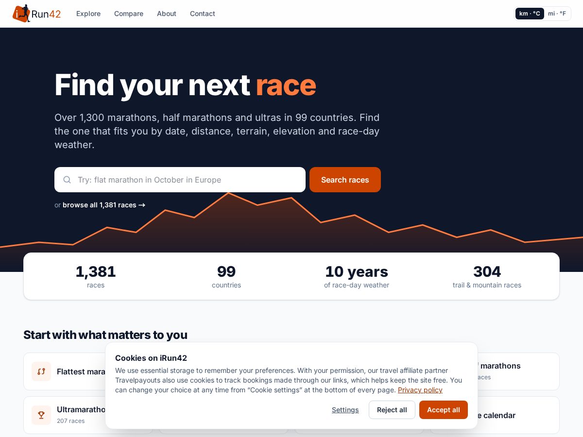 Landing-page snapshot of irun42.com