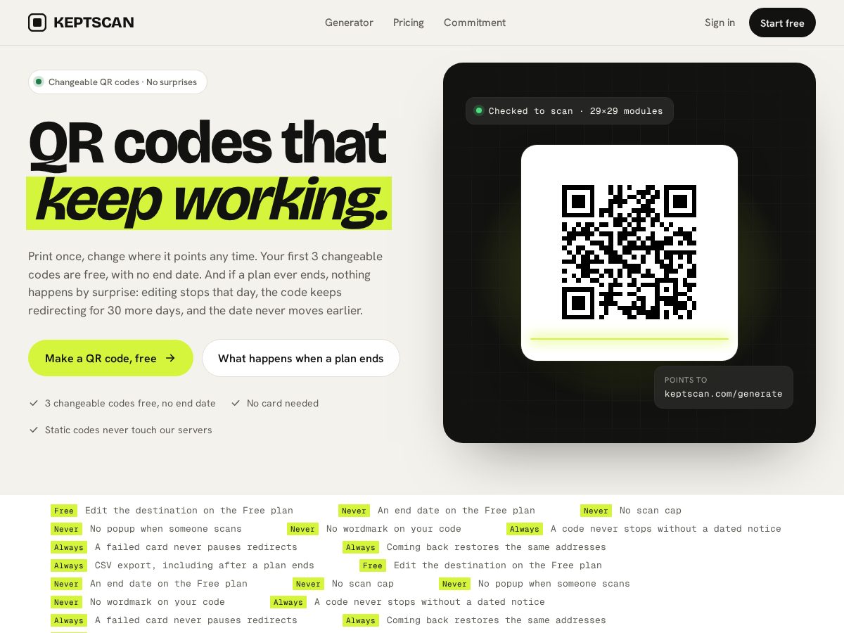 Landing-page snapshot of keptscan.com