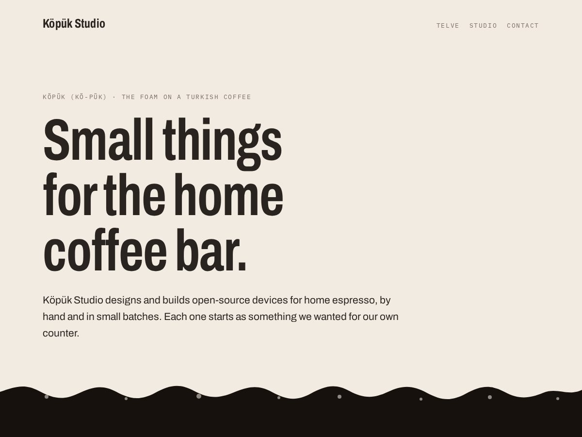 Landing-page snapshot of kopuk.studio
